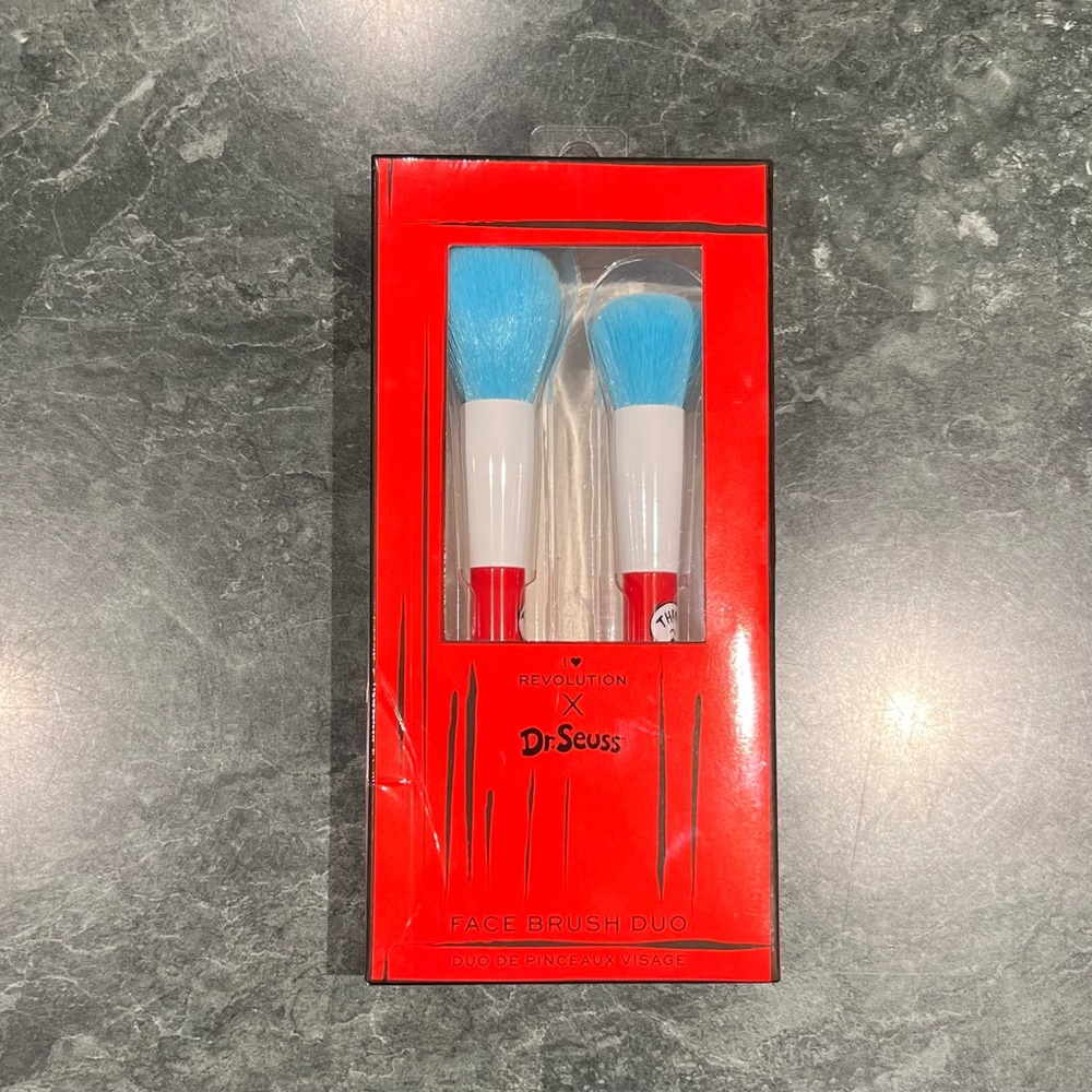 Dr. Seuss x I Heart Revolution Brush Duo Set NWT Limited Edition Thing 1 Thing 2